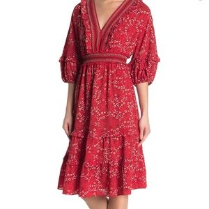 v neck empire Max studio ruffled dress